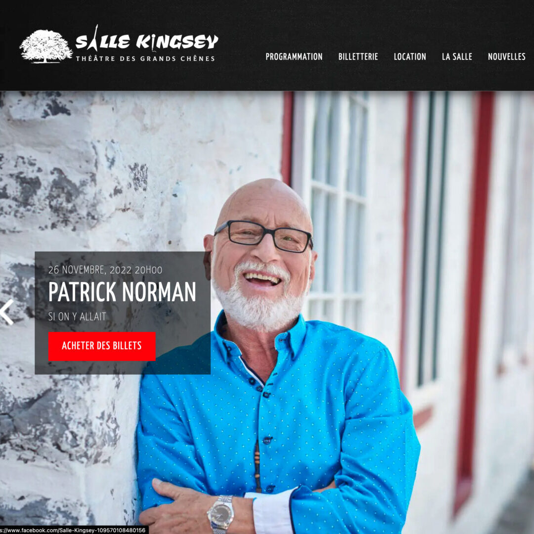 Nouveau propriétaire, nouveau site web pour la Salle Kingsey