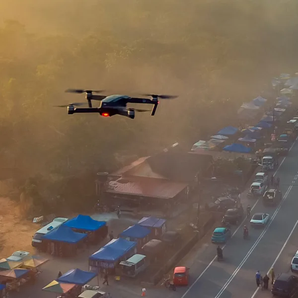 Photographie extérieure d'un événement avec un Drone