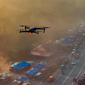 Photographie extérieure d'un événement avec un Drone