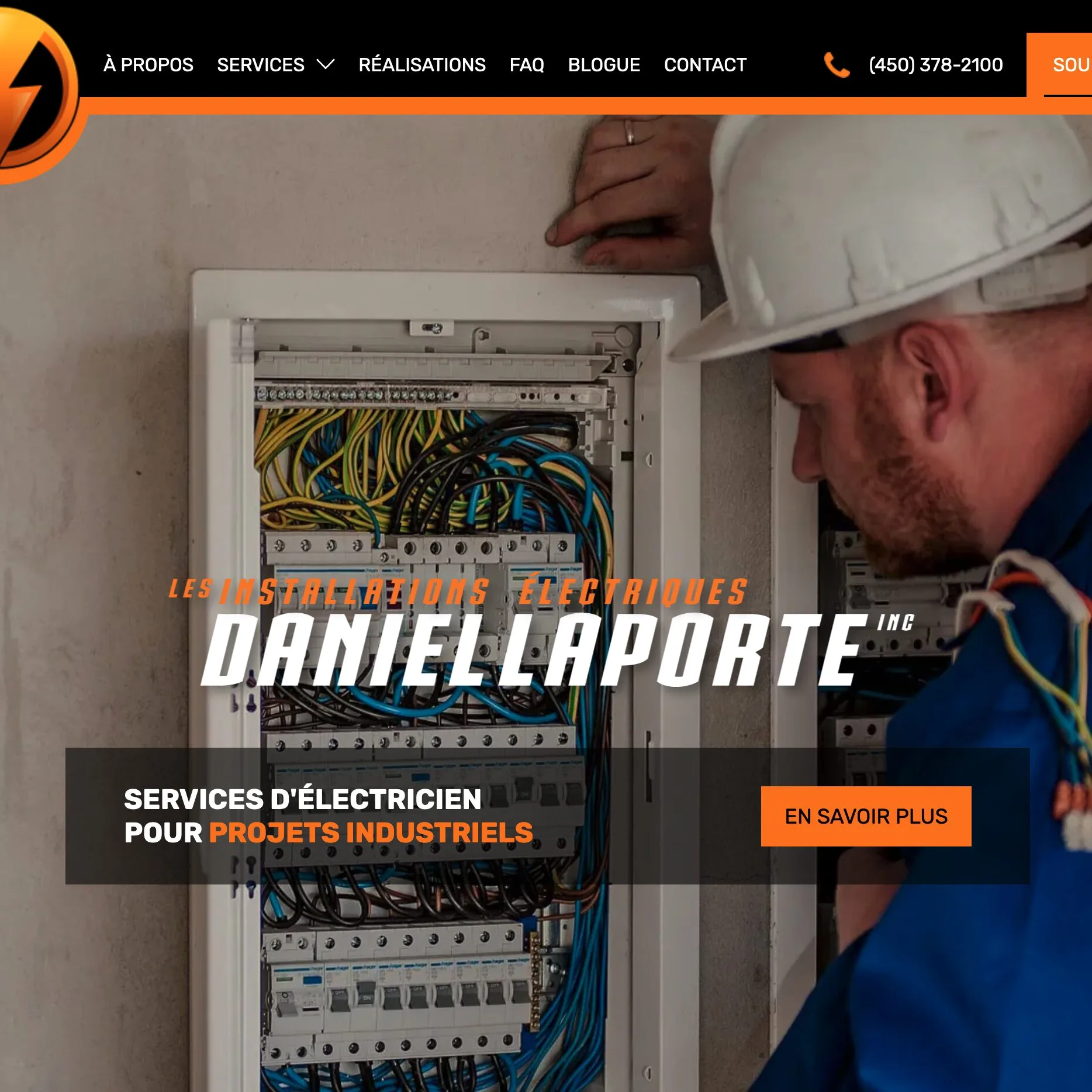 Site web pour Les Installations Électriques Daniel Laporte 