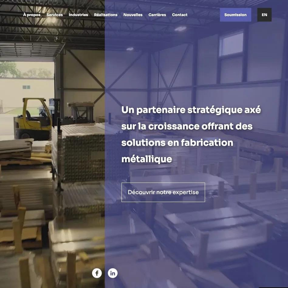 Site web pour le Groupe Industriel Lachance