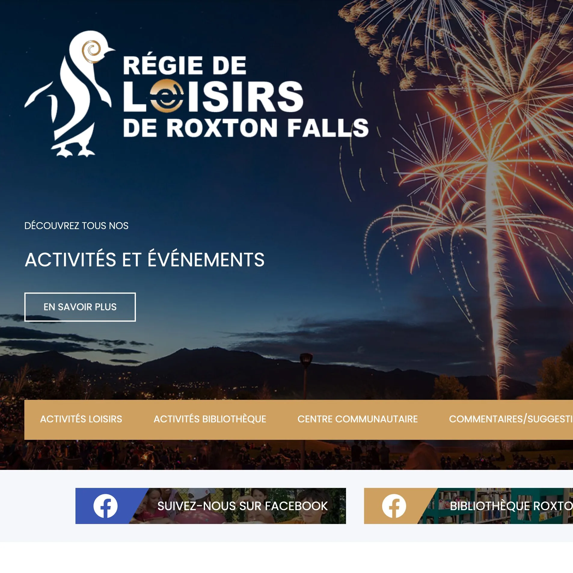 Site web pour Loisirs Roxton Falls