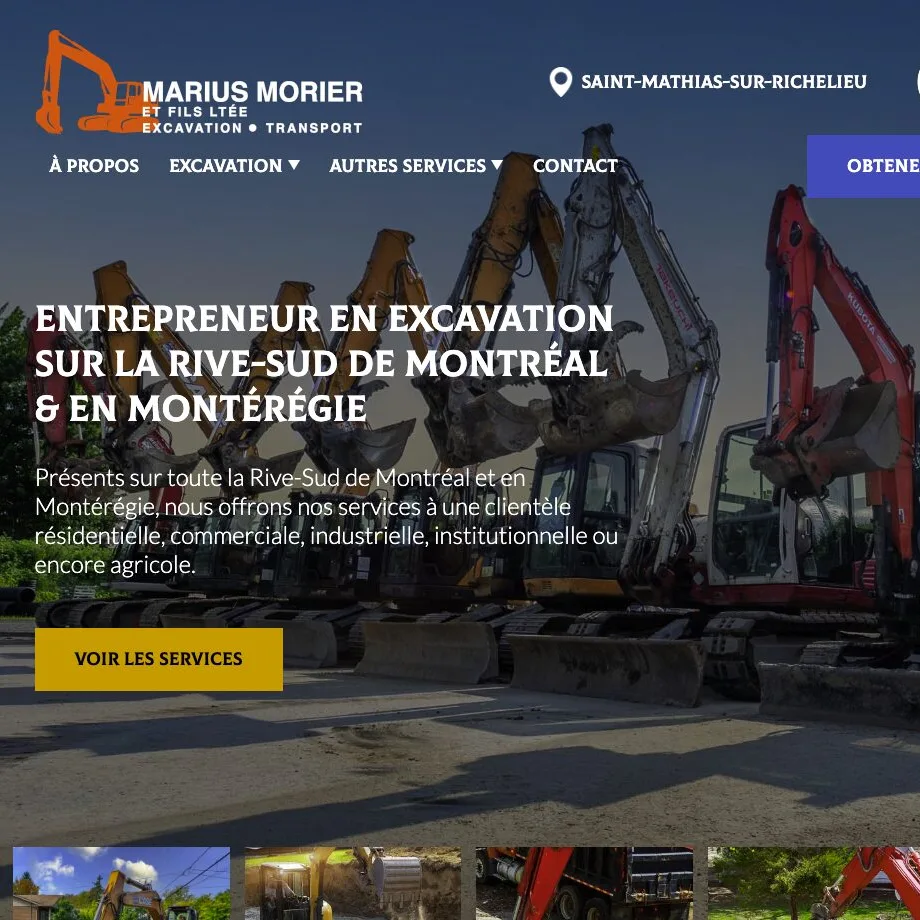 Site web pour Marius Morier et fils