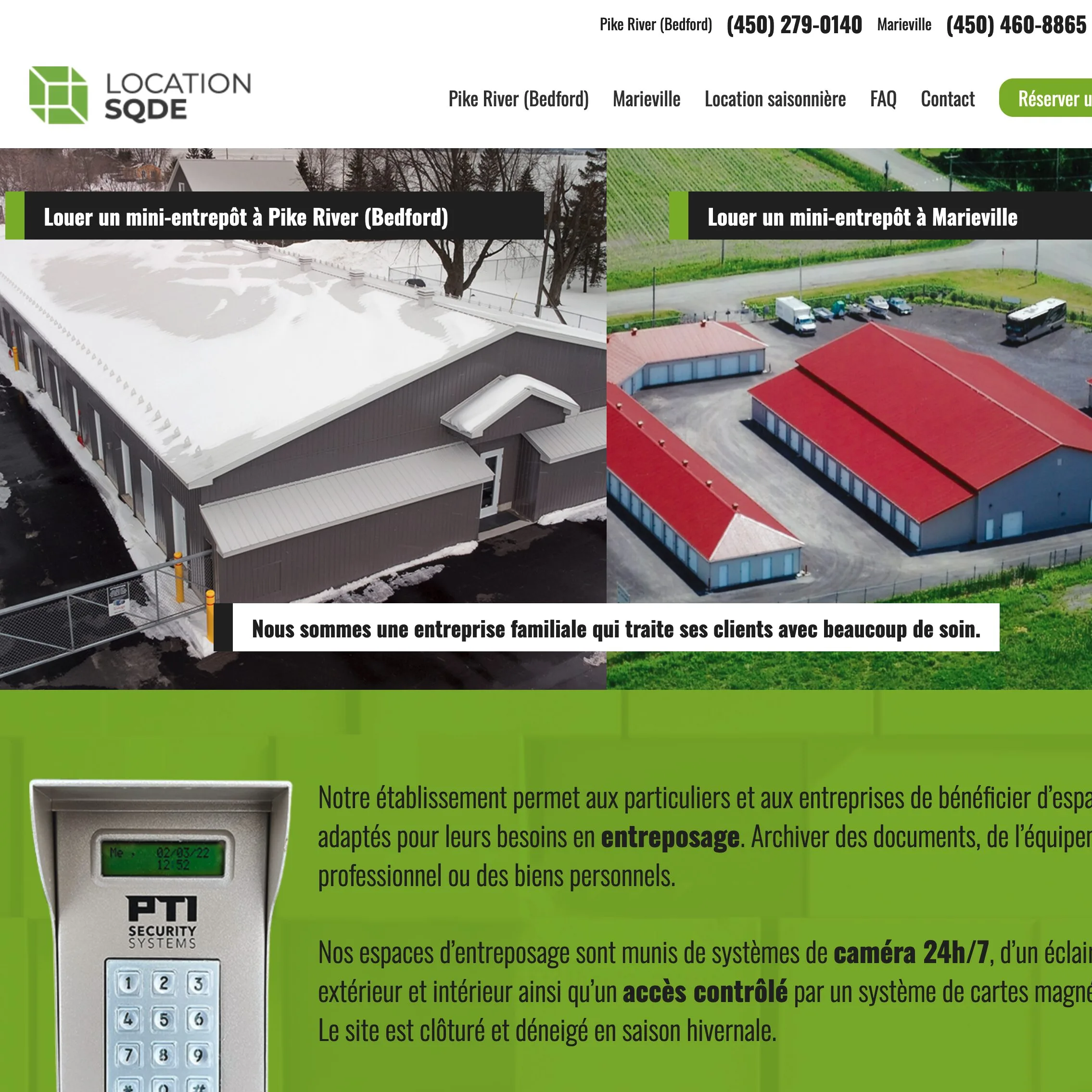 Site web pour Location SQDE