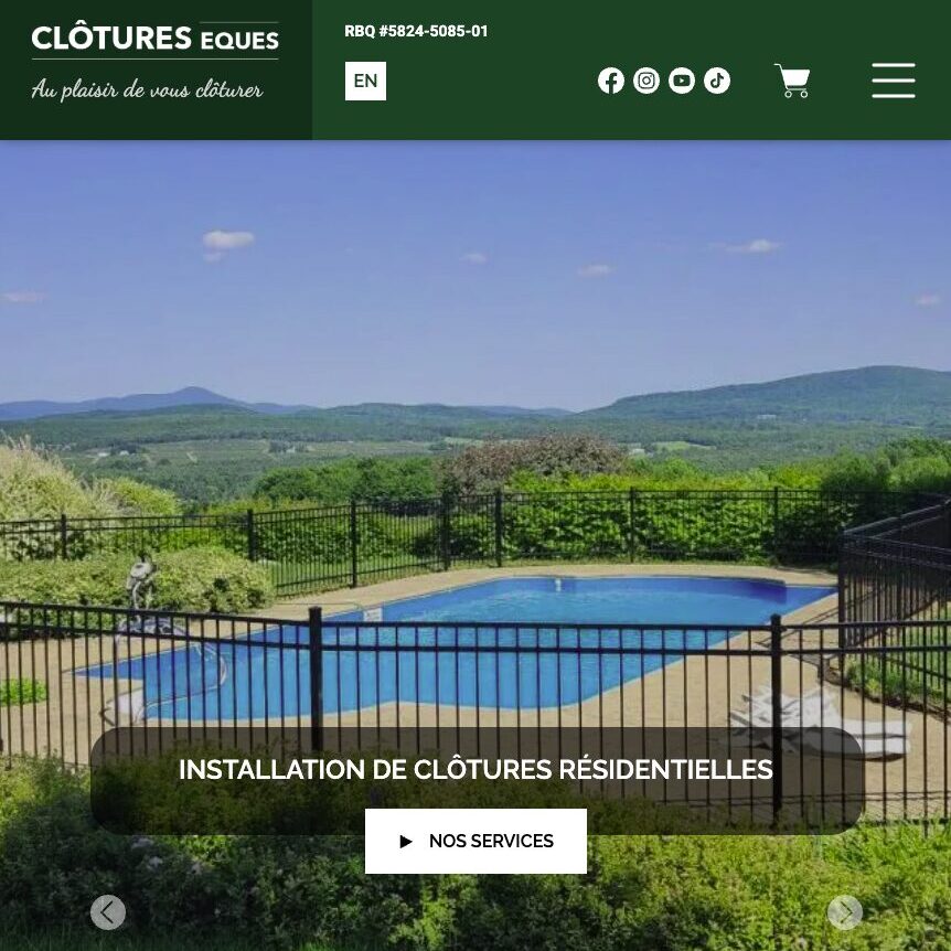 Site Web pour Clôtures Eques